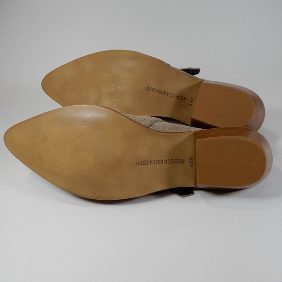 REBECCA MINKOFF Sand Austen Buckles Ankle BOOTIES Shoes 8.5 Beige Suede NEW $164 - Picture 11 of 12